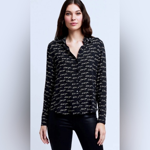 L’Agence Holly printed I love you blouse NWT - Picture 2 of 7
